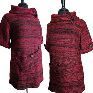 Women's Red Buttoned Sweater